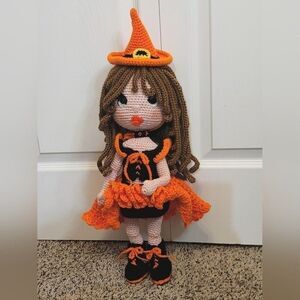 22" Halloween Witch Astrid Doll Crochet New Handmade
